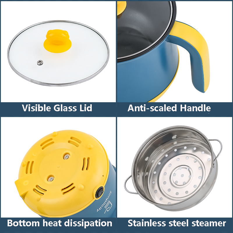 1.8 Liter Electric Cooking Pot for Rice Pot and Portable Electric Hot Pot