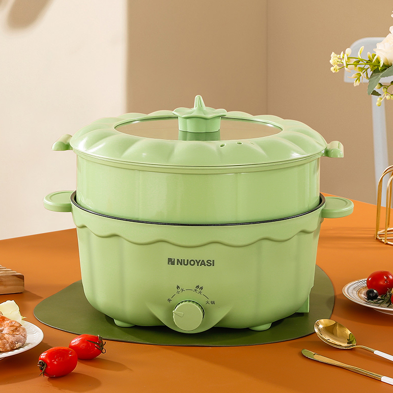 Electric Pot 4L Hot Pot Electric Rapid Noodles Cooker With Non-Stick Frying Pan