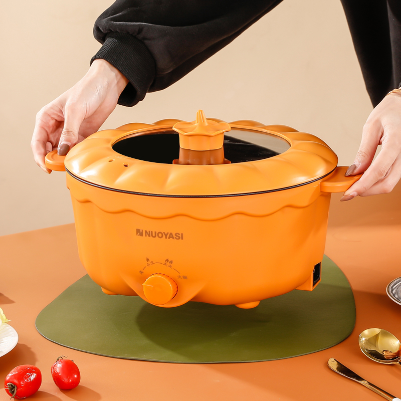 Electric Pot 4L Hot Pot Electric Rapid Noodles Cooker With Non-Stick Frying Pan