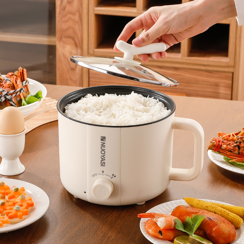 Electric Ramen Cooker Hot Pot Electric Dual Power Noodle Cooker