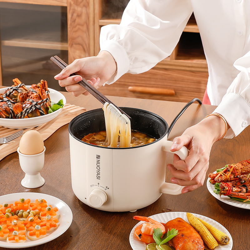 Electric Ramen Cooker Hot Pot Electric Dual Power Noodle Cooker