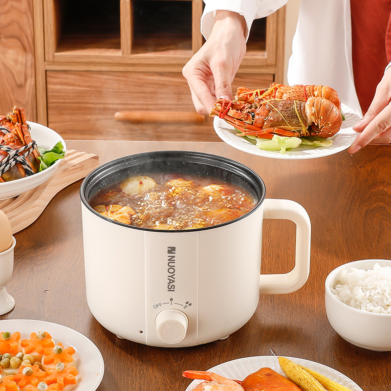 Electric Ramen Cooker Hot Pot Electric Dual Power Noodle Cooker
