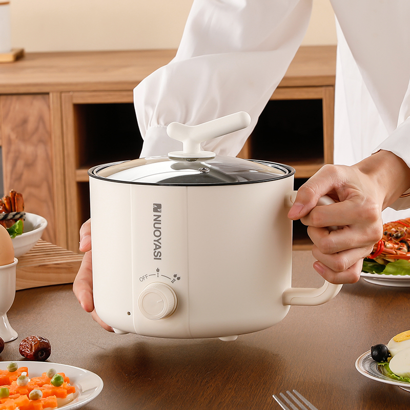 Electric Ramen Cooker Hot Pot Electric Dual Power Noodle Cooker