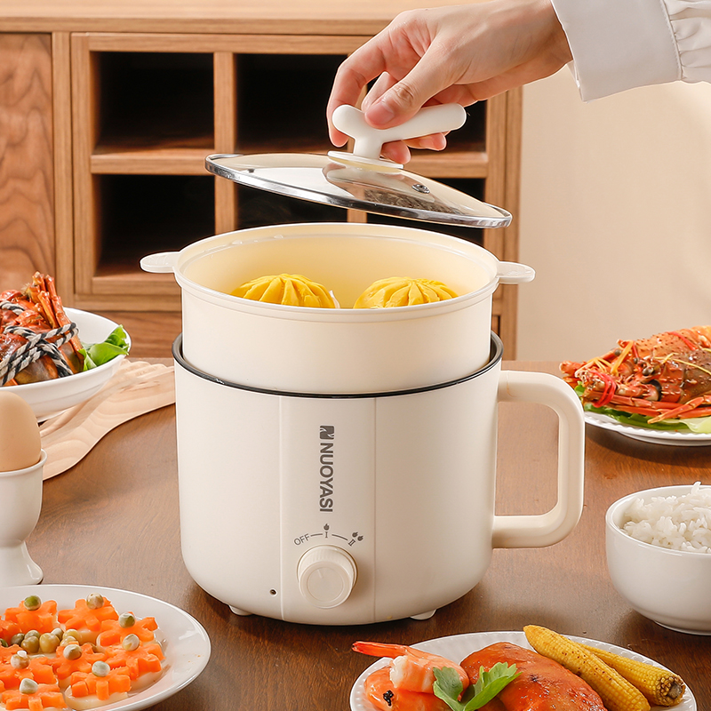 Electric Ramen Cooker Hot Pot Electric Dual Power Noodle Cooker