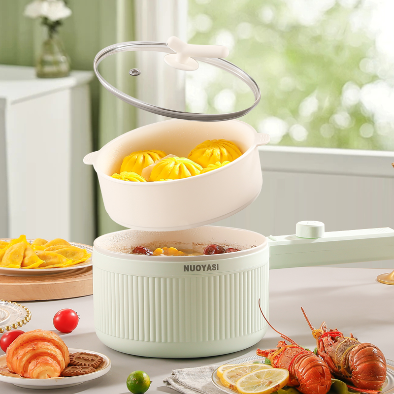 Electric Pot Large Capacity 2L Non-stick Strong Power 600W Multi-purpose with Steamer