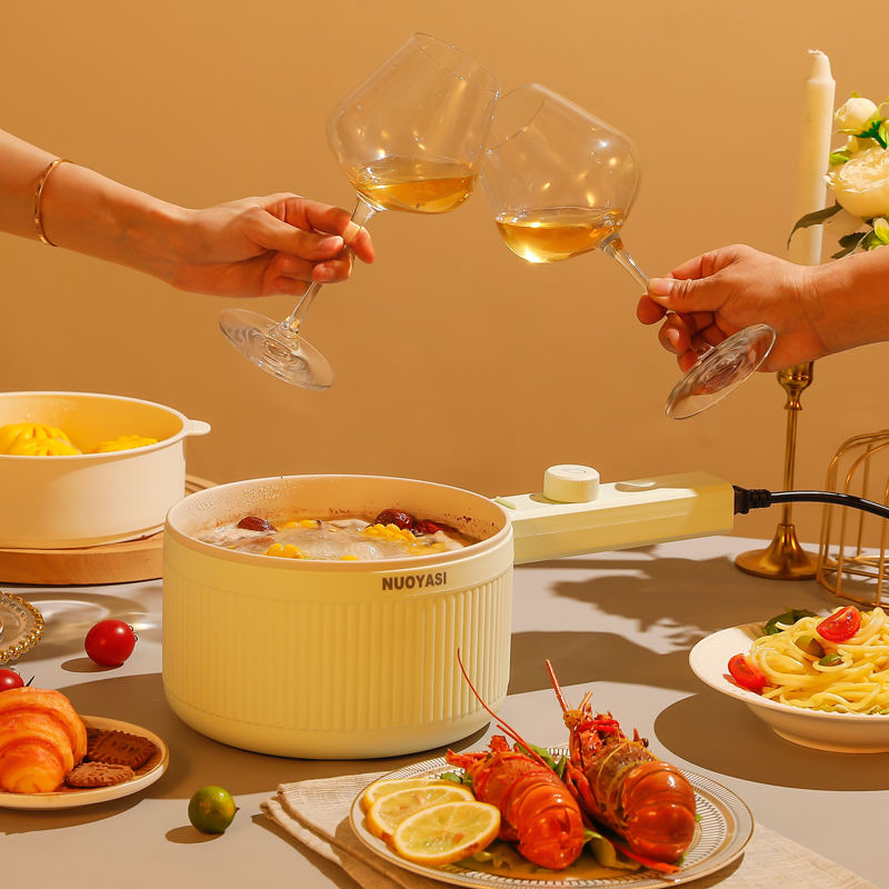 Electric Pot Large Capacity 2L Non-stick Strong Power 600W Multi-purpose with Steamer