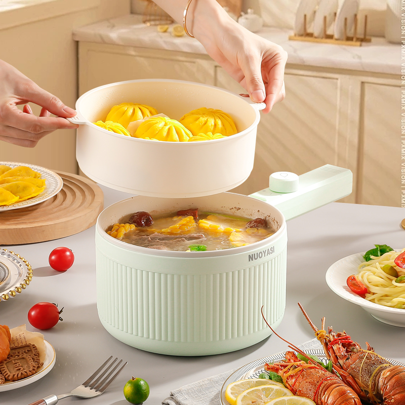 Electric Pot Large Capacity 2L Non-stick Strong Power 600W Multi-purpose with Steamer