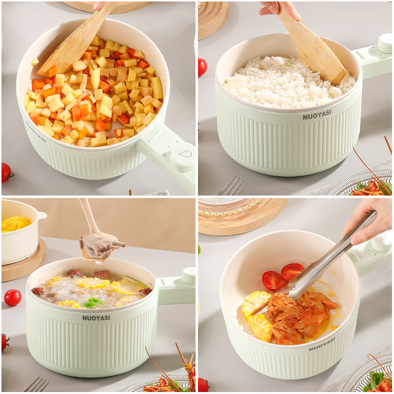 Electric Pot Large Capacity 2L Non-stick Strong Power 600W Multi-purpose with Steamer