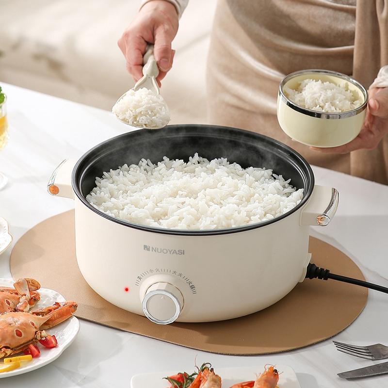 Hot Pot Electric With Steamer 4LRamen Cooker Non-Stick Sauté Pan
