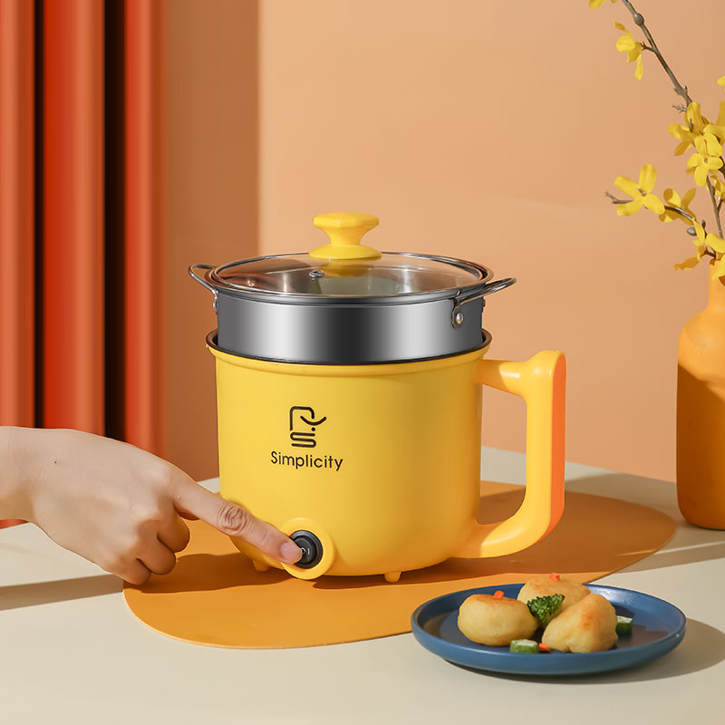 Dormitory Electric Rice Cooker With Steam 1.8 Liter and Household Electric Hot Pot