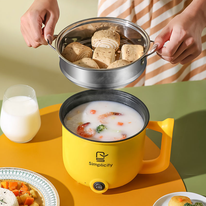 Dormitory Electric Rice Cooker With Steam 1.8 Liter and Household Electric Hot Pot