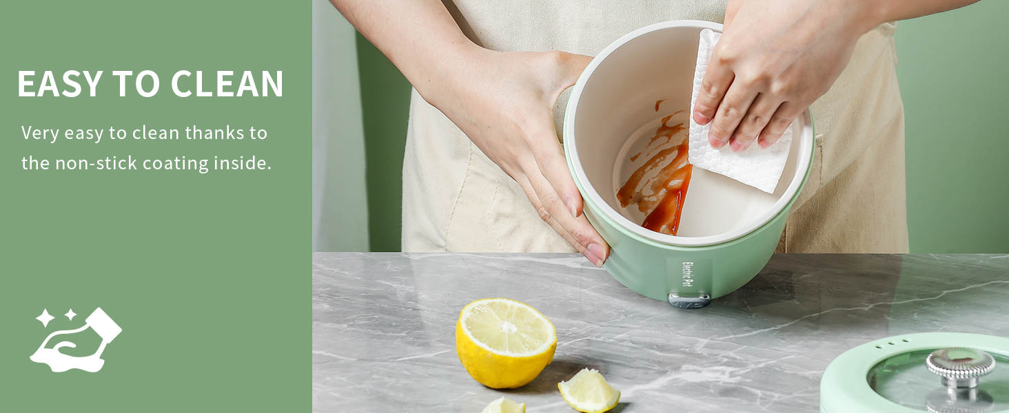 Hot Pot Electric, 1L Mini Ramen Cooker, 450W Rapid Noodles Cooker