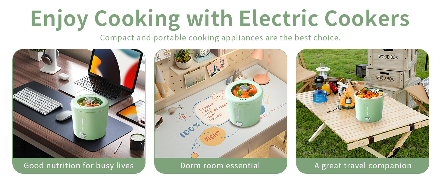 Hot Pot Electric, 1L Mini Ramen Cooker, 450W Rapid Noodles Cooker