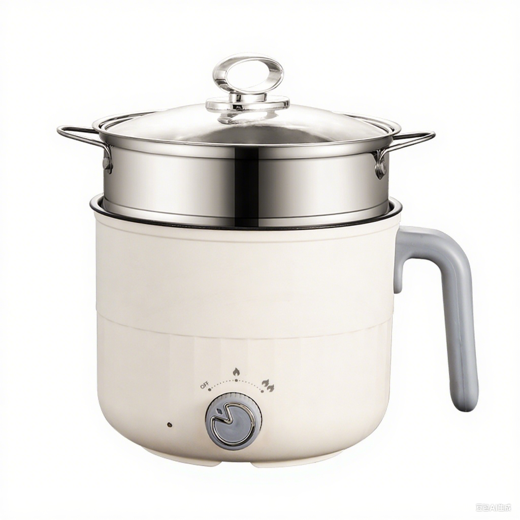Multi Cook Electric Pot with Steamer 1.2 Liters Stainless Steel Non-stick Inner Pot
