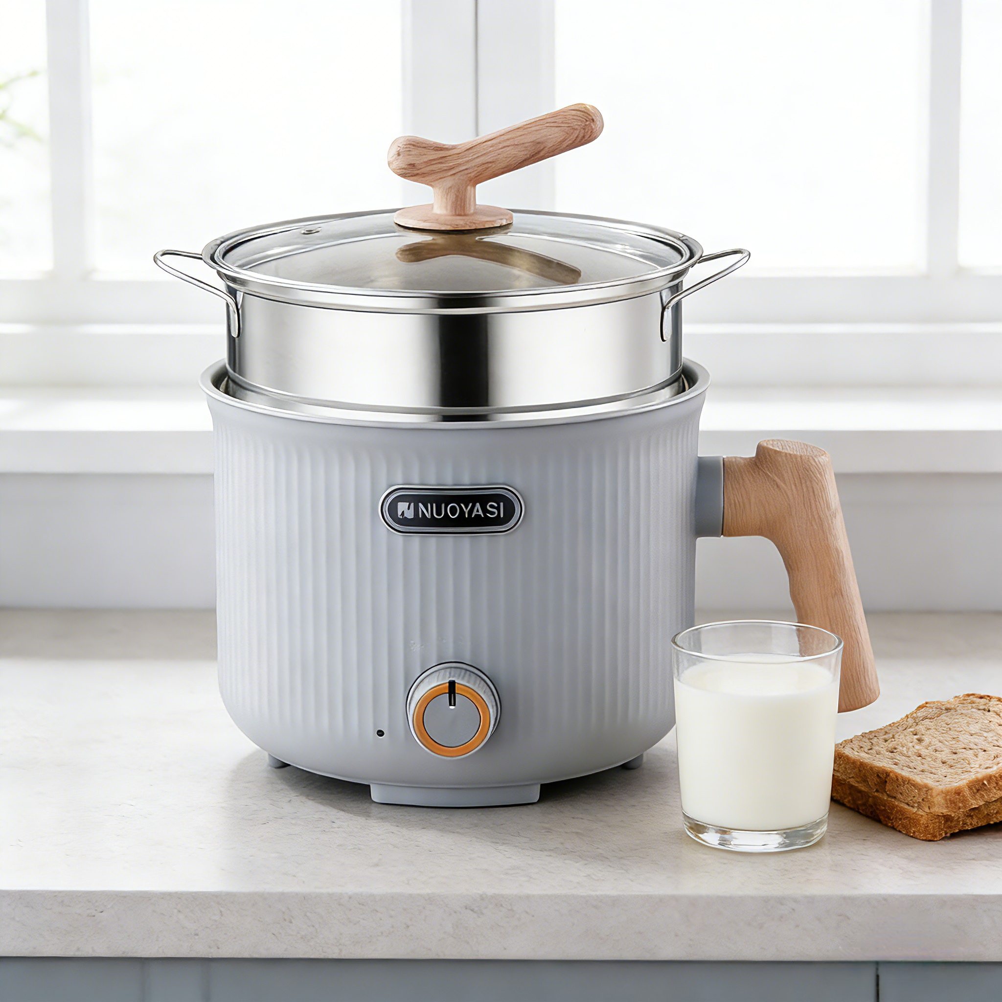 Manufacturing Electric Cooking Pot with steam and Temperated Glass Lid