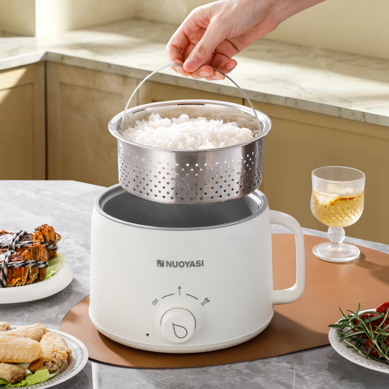 Household Electric Cooking Pot with Stainless Steel 304 Inner and Basket Steam Grid