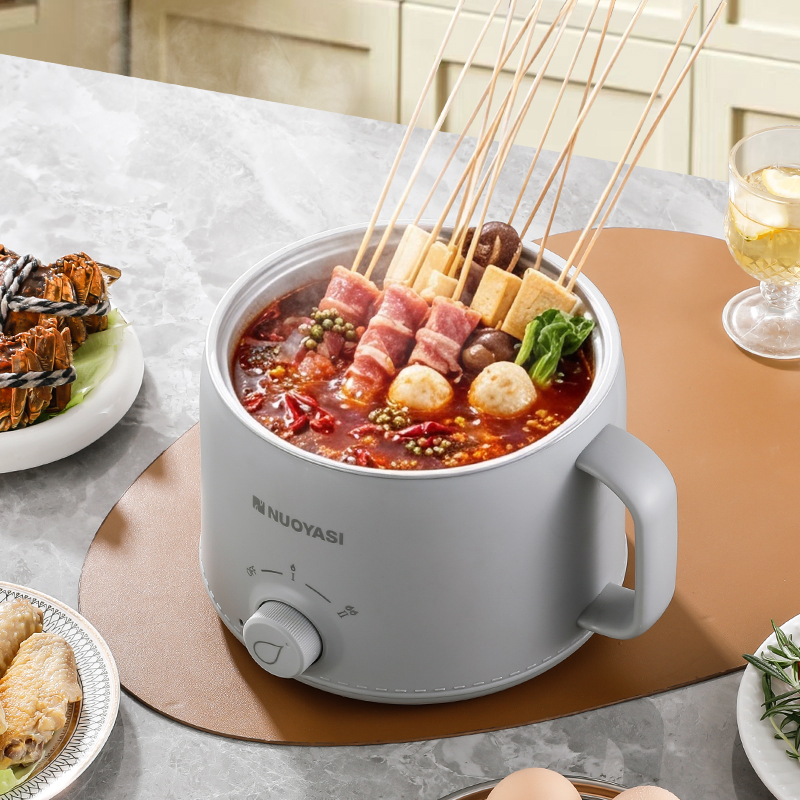 Household Electric Cooking Pot with Stainless Steel 304 Inner and Basket Steam Grid