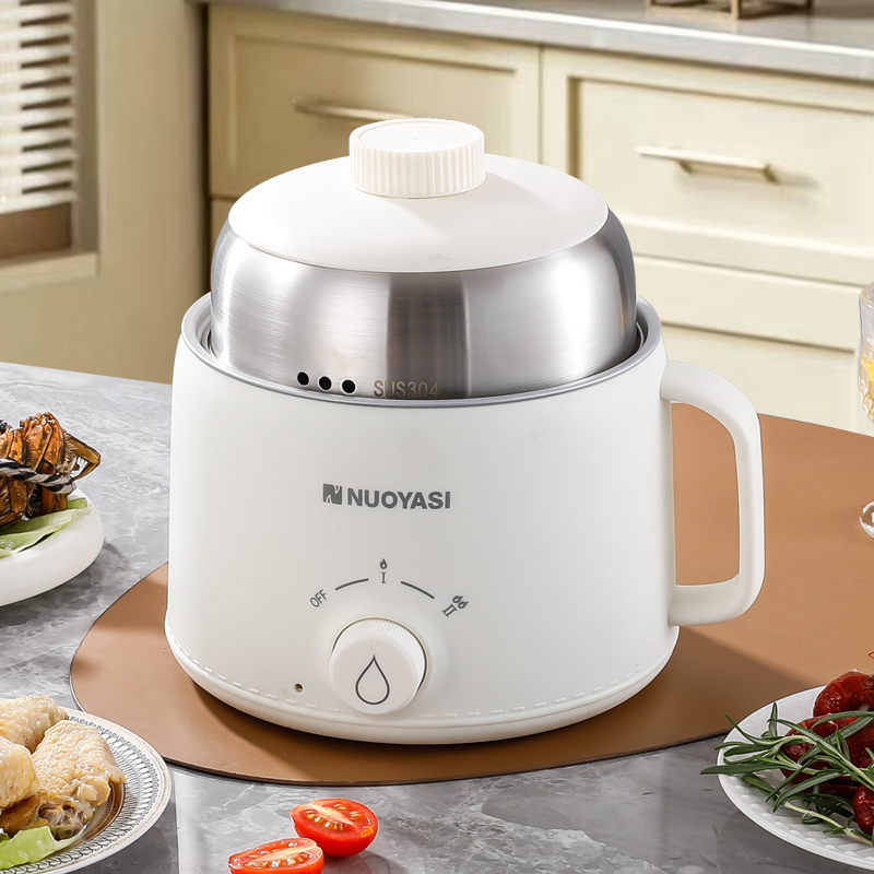 Household Electric Cooking Pot with Stainless Steel 304 Inner and Basket Steam Grid